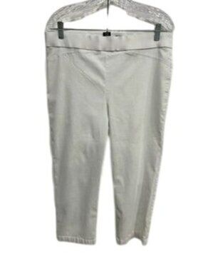 Nue Options 16 White Stretch Rayon Blend Pull On Capri Clean Girl Minimalist